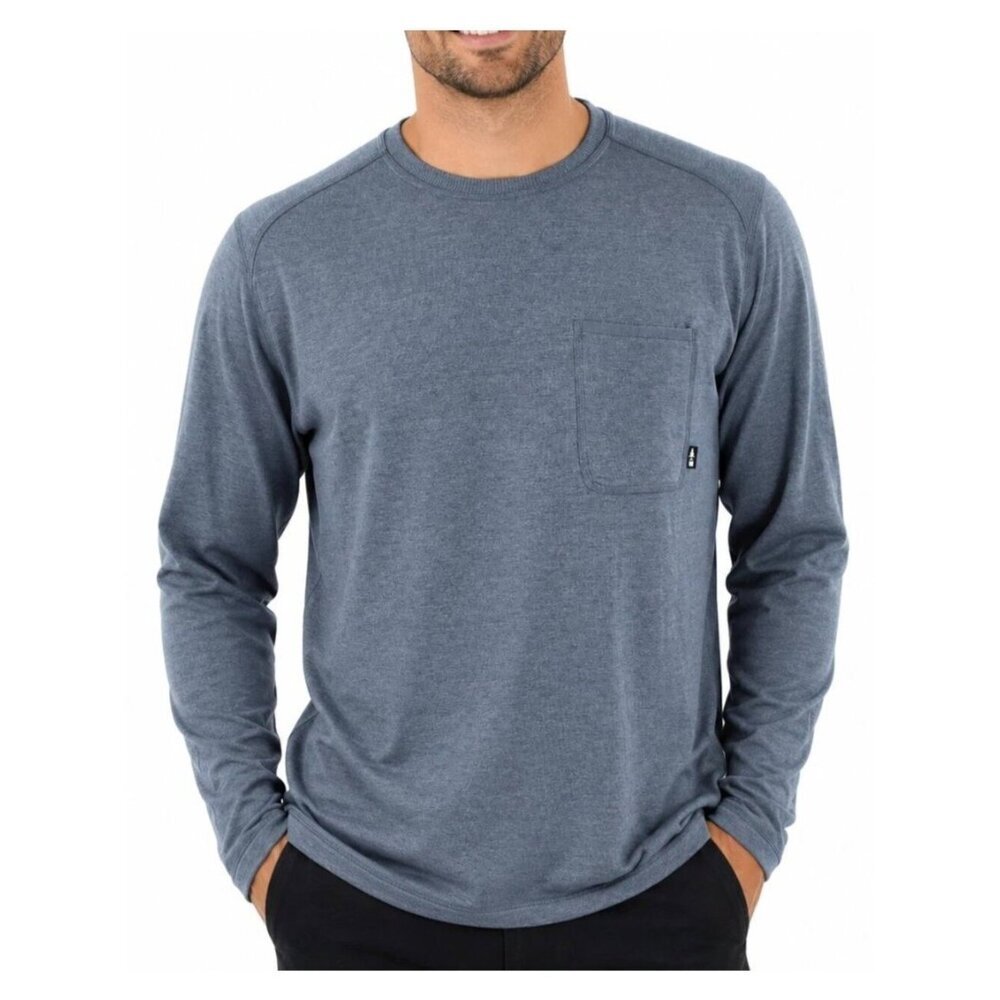 NWT Bass Outdoor Men's XL Utili-Tee Blue Long Sleeve Shirt